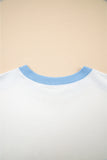 Color Block Exposed Seam Patchwork Crew Neck T-Shirt- 2 Colors