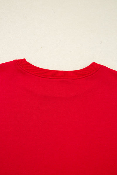 Varsity Striped Sleeve Drop Shoulder Sweatshirt and Shorts Set- 5 Colors