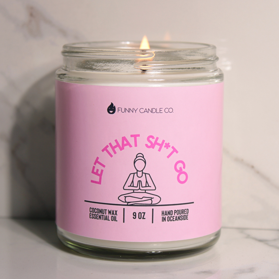 Let That Sh*t Go Candle (PG Version)- Pink