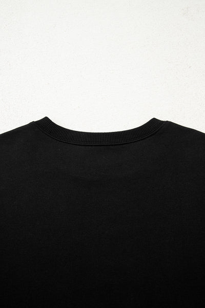 Varsity Striped Sleeve Drop Shoulder Sweatshirt and Shorts Set- 5 Colors