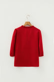 Frilled V-Neck Bow Detail 3/4 Sleeve Blouse- 2 Colors