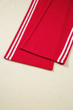 Varsity Striped Cropped Sweatshirt and Wide Leg Pants Matching Set- 5 Colors