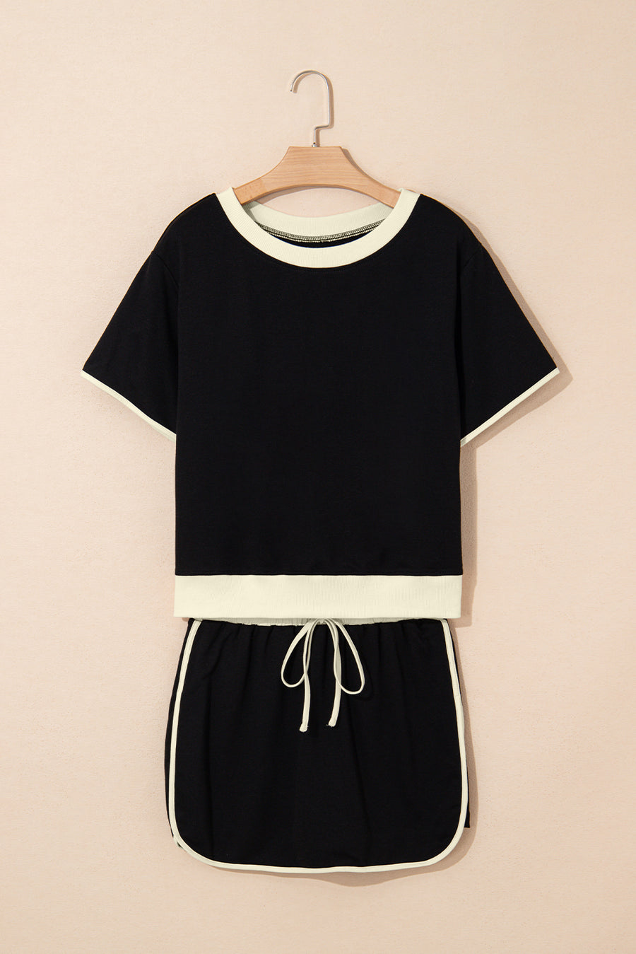 *Pre-Order* Color Block Drop Shoulder T-Shirt and Skort Set- 5 Colors