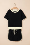 *Pre-Order* Color Block Drop Shoulder T-Shirt and Skort Set- 5 Colors