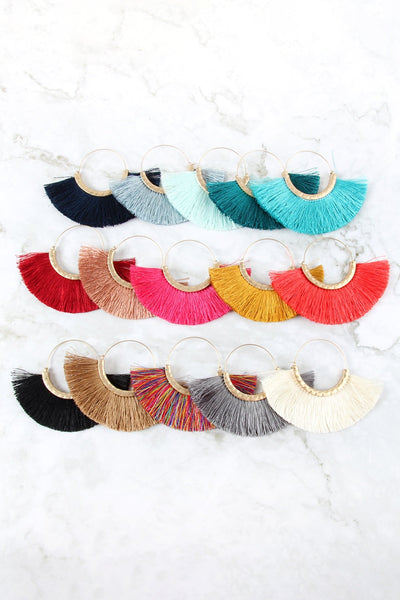 Fan Tassel Hoop Earring