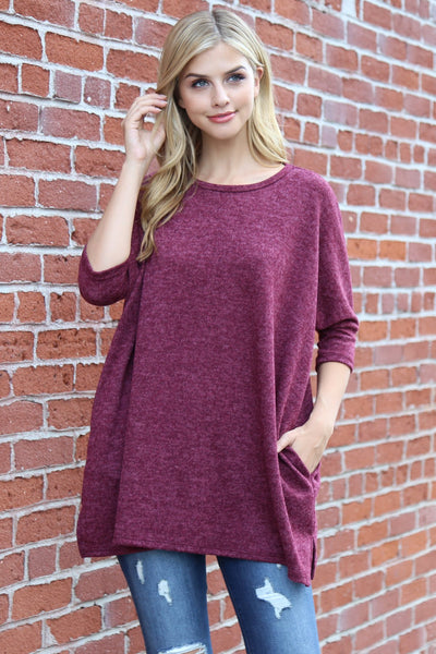 Oversized Drop Shoulder Pocket Tunic- 3 Colors