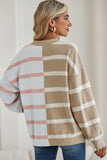 Striped Exposed Seam Patchwork Loose Fit Sweater- 4 Colors