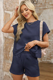 Textured Short Sleeve Top and Shorts Set- 7 Colors