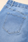 Plus Size Acid Wash Lace-Up Jeans- 4 Colors