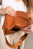 PU Leather Double Zipper Crossbody Bag- 3 Colors