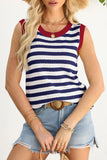 Striped Contrast Trim Sleeveless Sweater Vest- 3 Colors
