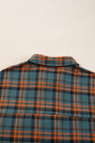 Green Plaid Long Sleeve Collar Shirt Shacket