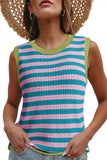 Striped Contrast Trim Sleeveless Sweater Vest- 3 Colors