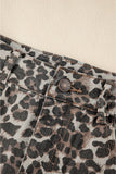 Leopard Print Denim Mini Skirt