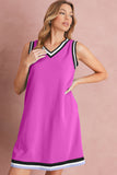 Contrast Trim V-Neck Sleeveless Mini Dress- 2 Colors
