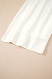 White Pleated Loose Fit Wide Leg Pants