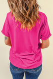 Basic Crew Neck Rolled Sleeve T-Shirt- 12 Colors