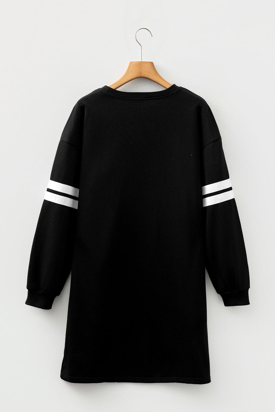 Varsity Striped Long Sleeve Loose Mini Dress with Pockets- 5 Colors