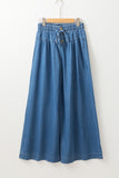 Mineral Wash Button-Up High-Waist Wide Leg Jeans