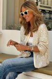 Apricot Sequin Zip-Up Jacket