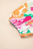Floral Puff Sleeve Collared Button-Up Babydoll Mini Dress- 2 Colors