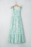 Floral Lace Tied Strap Empire Waist Maxi Dress- 2 Colors