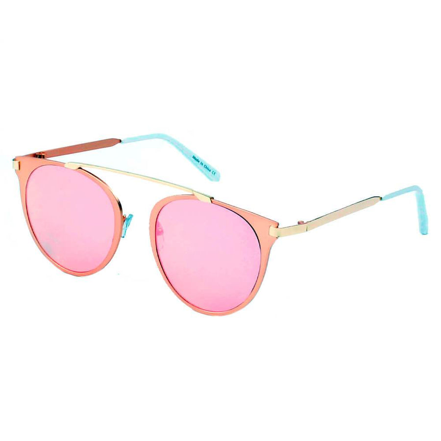 FRISCO | Modern Horn Rimmed Metal Frame Round Sunglasses- 5 Colors