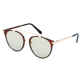 FRISCO | Modern Horn Rimmed Metal Frame Round Sunglasses- 5 Colors