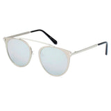 FRISCO | Modern Horn Rimmed Metal Frame Round Sunglasses- 5 Colors