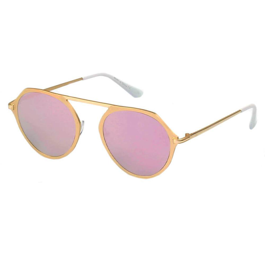 DRESDEN | Modern Flat Top Slender Round Sunglasses- 5 Colors