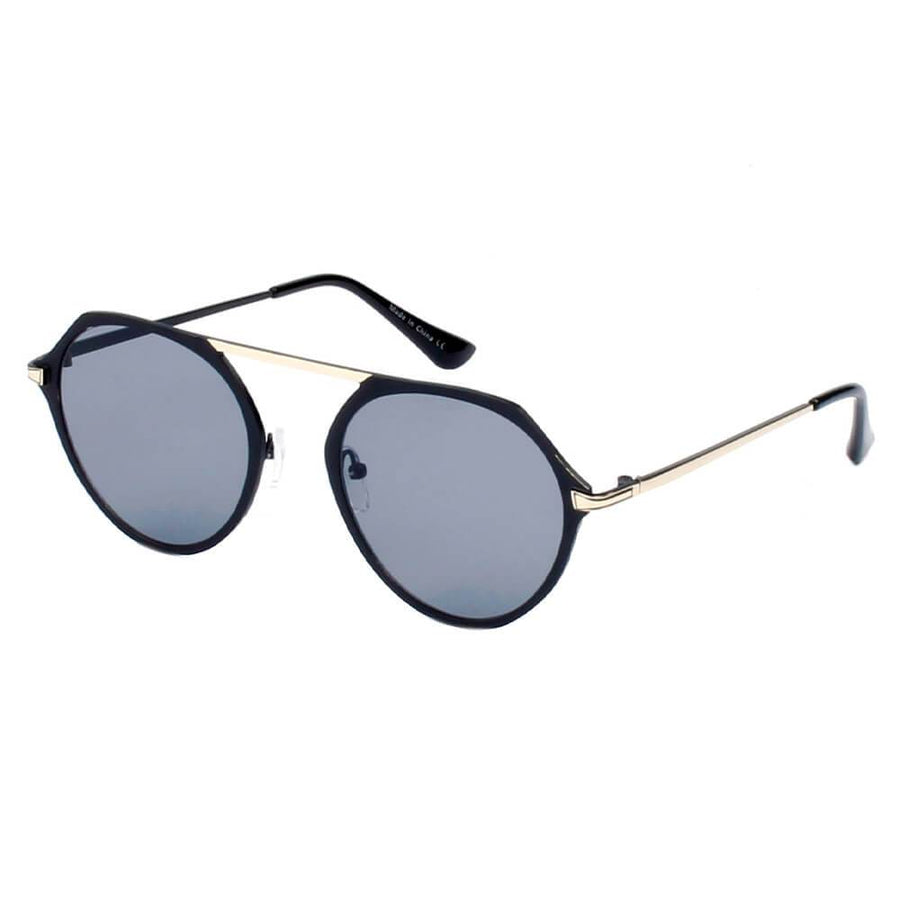 DRESDEN | Modern Flat Top Slender Round Sunglasses- 5 Colors