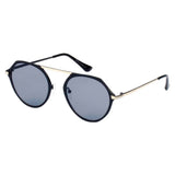 DRESDEN | Modern Flat Top Slender Round Sunglasses- 5 Colors
