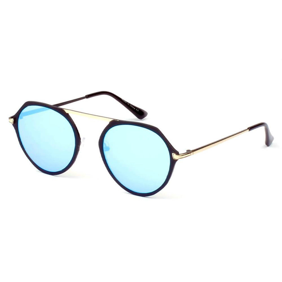 DRESDEN | Modern Flat Top Slender Round Sunglasses- 5 Colors