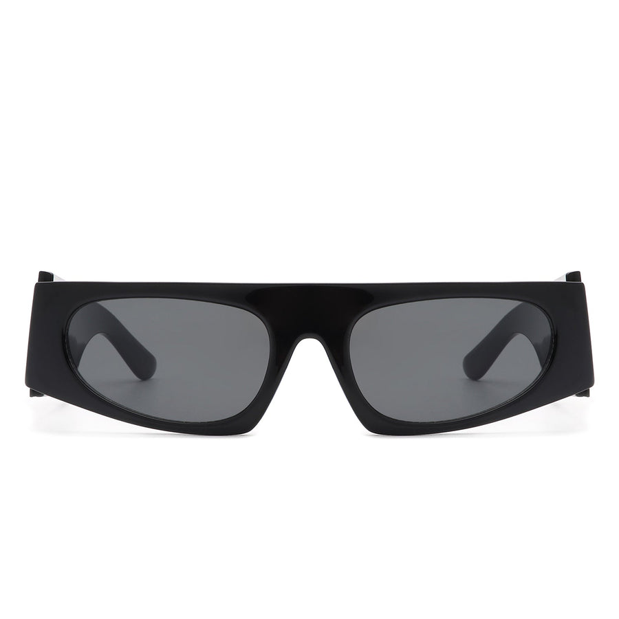 Starisle - Rectangle Chic Oval Lens Slim Sunglasses- 7 Colors