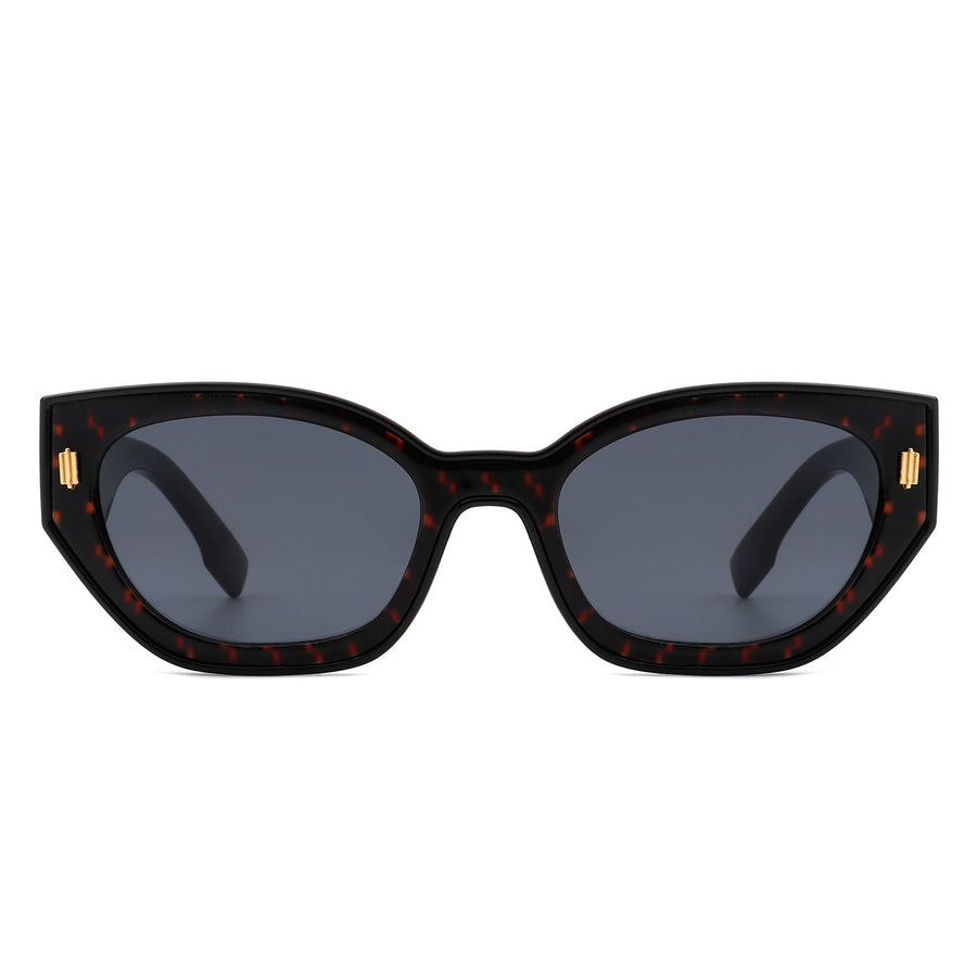 Dawnmist - Geometric Retro Round Irregular Narrow Cat-Eye Sunglasses- 6 Colors