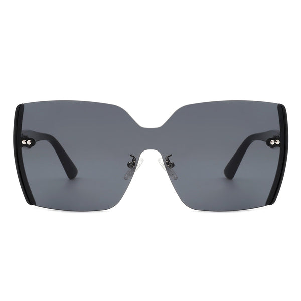 Xanadune -  Square Oversize Half Frame Tinted Retro Fashion Women Sunglasses