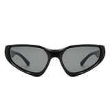Dazzling - Retro Rectangle Wrap Around Fashion Sunglasses
