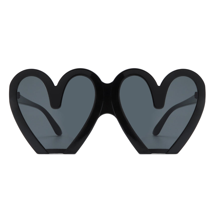 Skylette Heart Shaped Oversized Sunglasses- 7 Colors