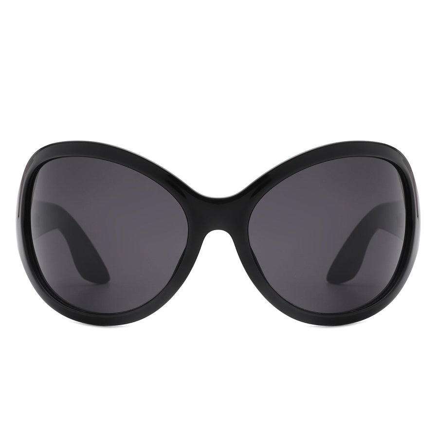 Quinlan - Oversized Round Wrap-Around Sunglasses- 6 Colors