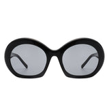 Vanta - Oversized Round Futuristic Oval Glasses Trendy Sunglasses Shades