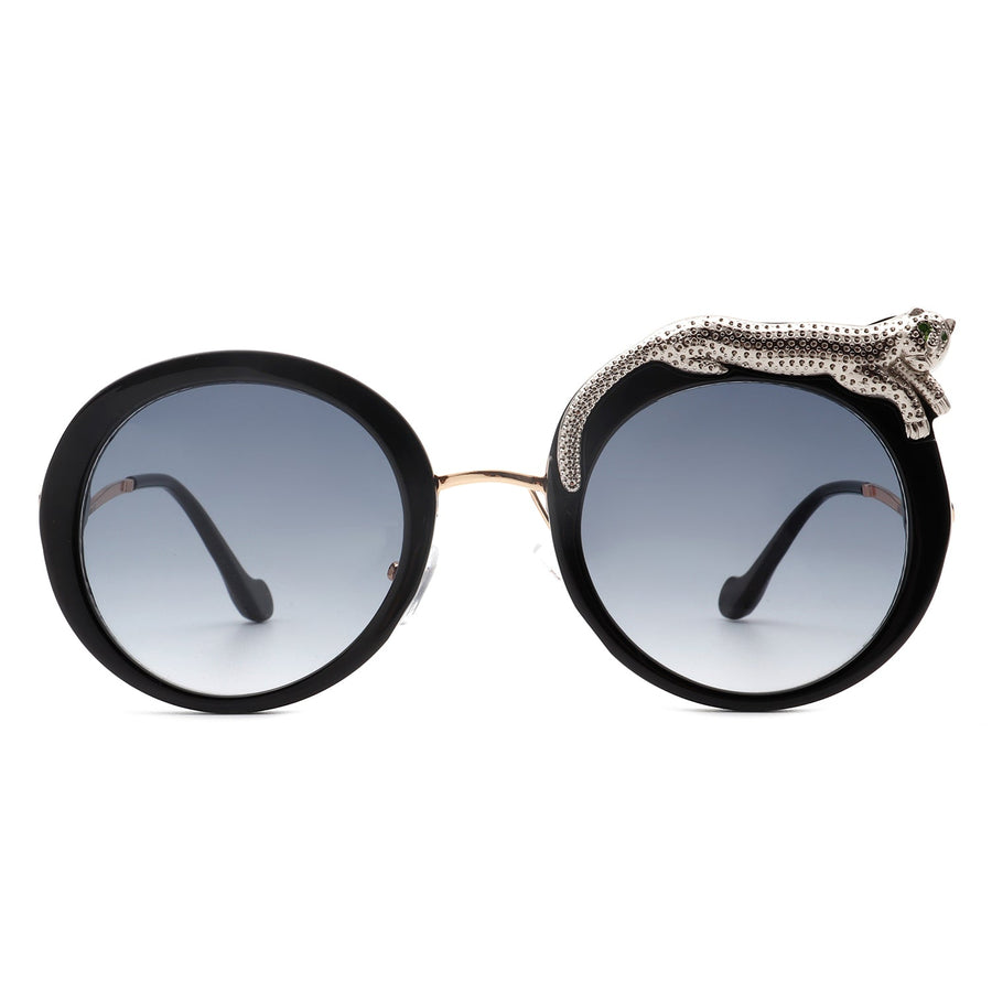 Yellowze Oversized Round Leopard Frame Sunglasses- 6 Colors