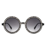 Dreamwey Round Oversized Rhinestone Fashion Sunglasses- 6 Colors