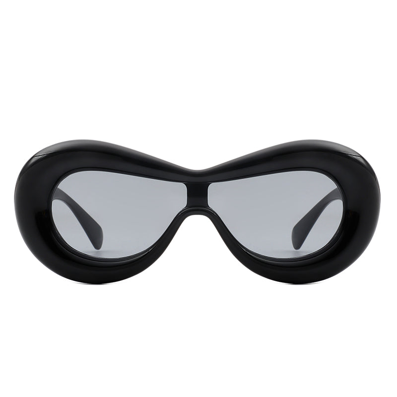 Argo - Oversized Y2K Inflated Frame One Piece Lens Sunglasses- 6 Colors