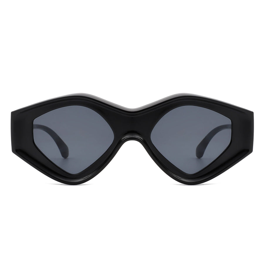 Rosedawn - Futuristic Square Retro Chunky Irregular Geometric Sunglasses- 6 Colors
