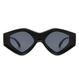 Rosedawn - Futuristic Square Retro Chunky Irregular Geometric Sunglasses- 6 Colors