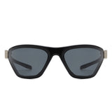 Luminize - Square Mirrored Wrap Around Sport Sunglasses