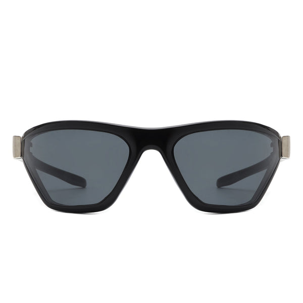 Luminize - Square Mirrored Wrap Around Sport Sunglasses