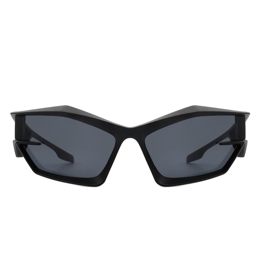 Pollich Futuristic Rectangle Geometric Chunky Square Sunglasses- 6 Colors