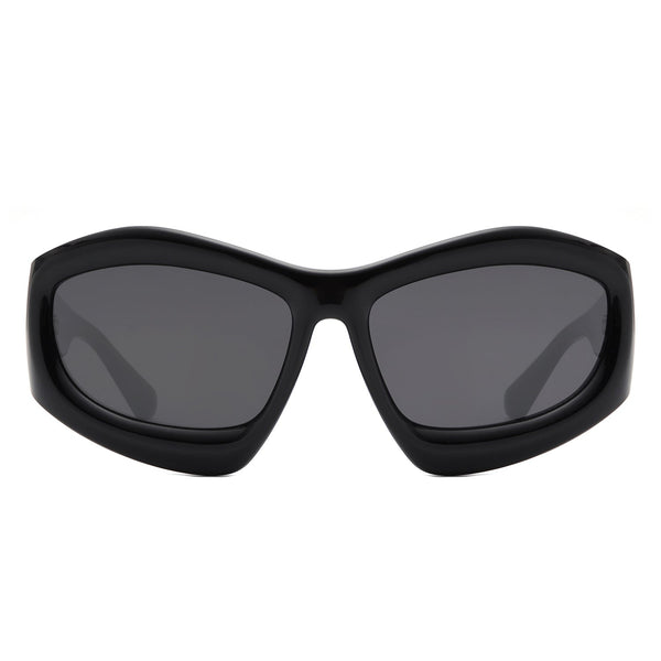 Xaron - Geometric Square Tinted Oversize Chunky Fashion Sunglasses