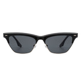 Mistique - Women Retro Half Frame Square Fashion Cat Eye Sunglasses